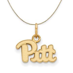 14k Yellow Gold U. of Pittsburgh X-Small 'Pitt" Necklace - 22 In